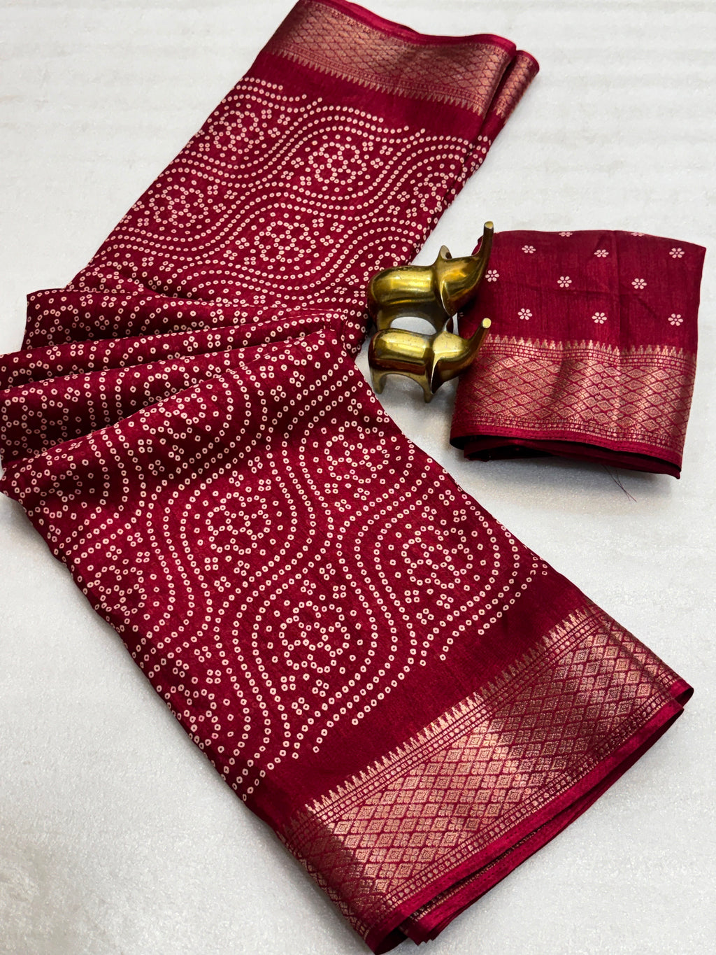 Bandhani Silk Saree with Zari