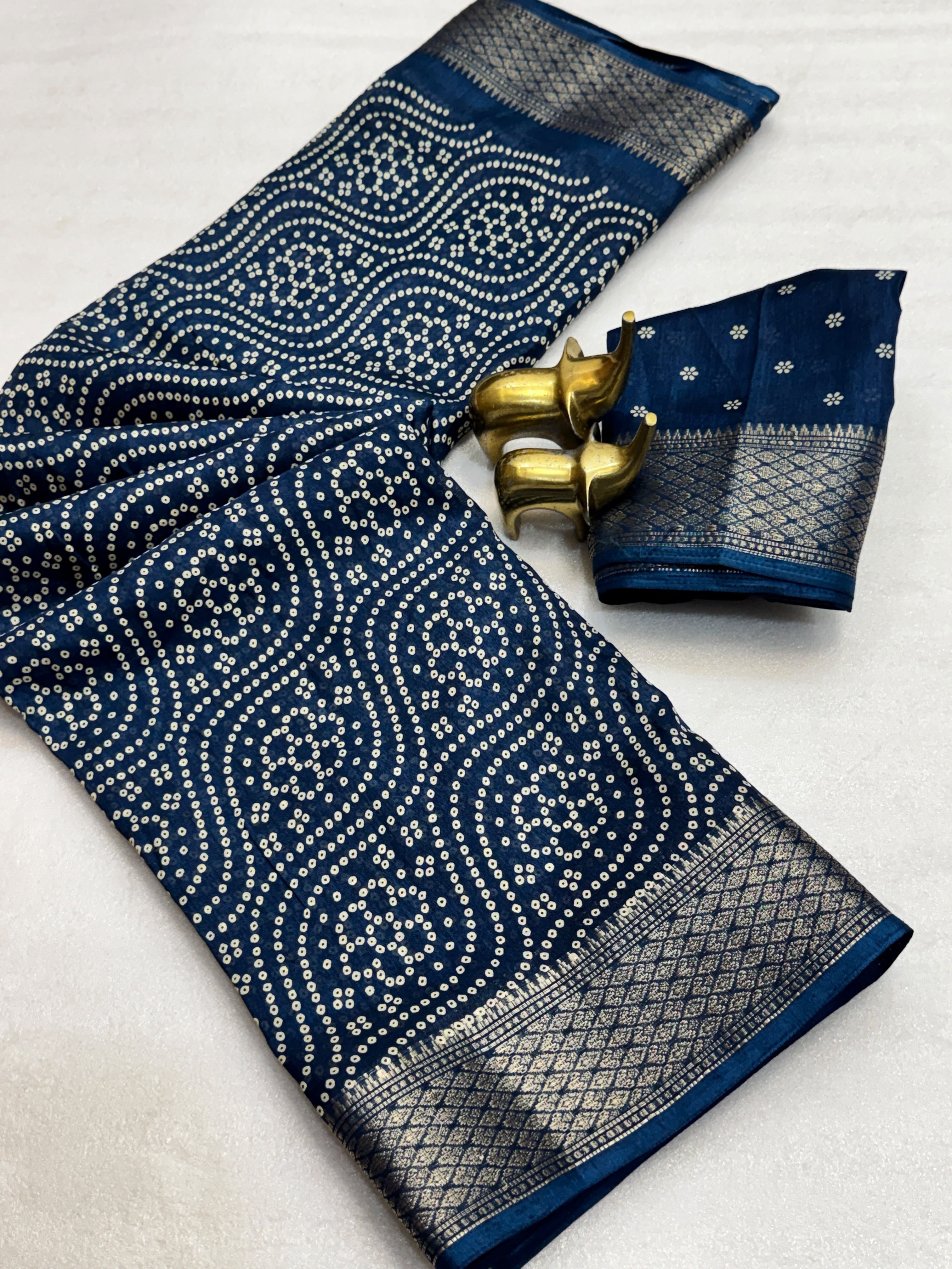 Bandhani Silk Saree with Zari