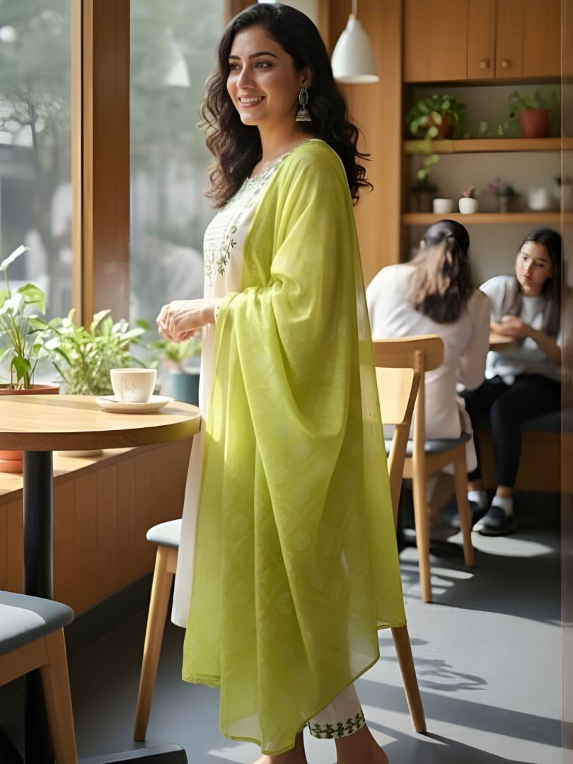 Embroidered Rayon Slub Suit with Chanderi Dupatta - PC-105