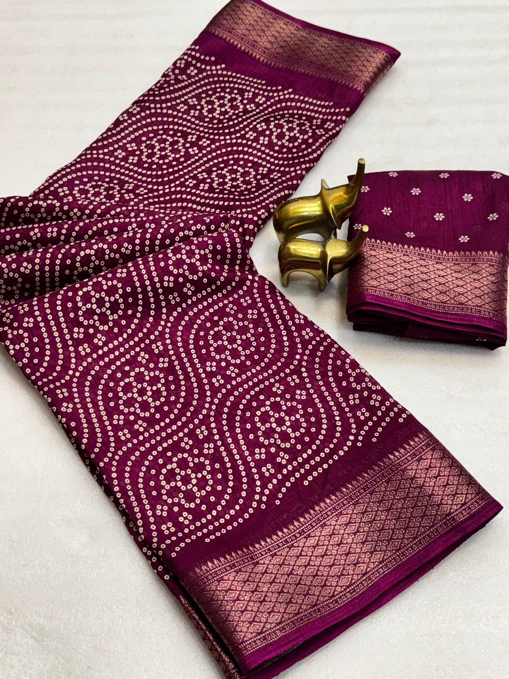 Bandhani Silk Saree with Zari