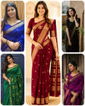 Soft Silk Saree with Zari Border