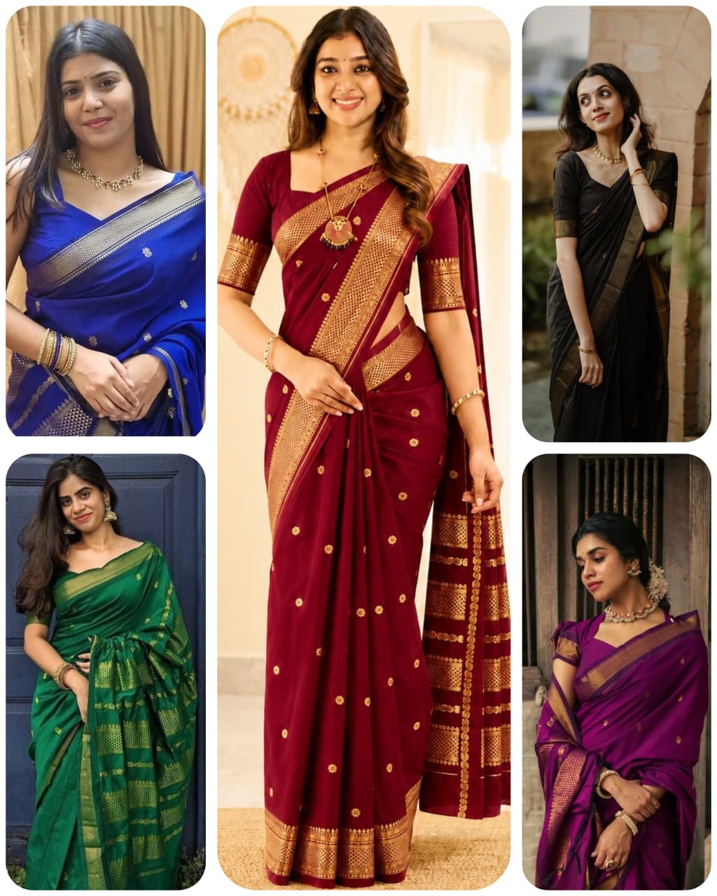 Handwoven Soft Silk Saree with Zari Border & Pallu
