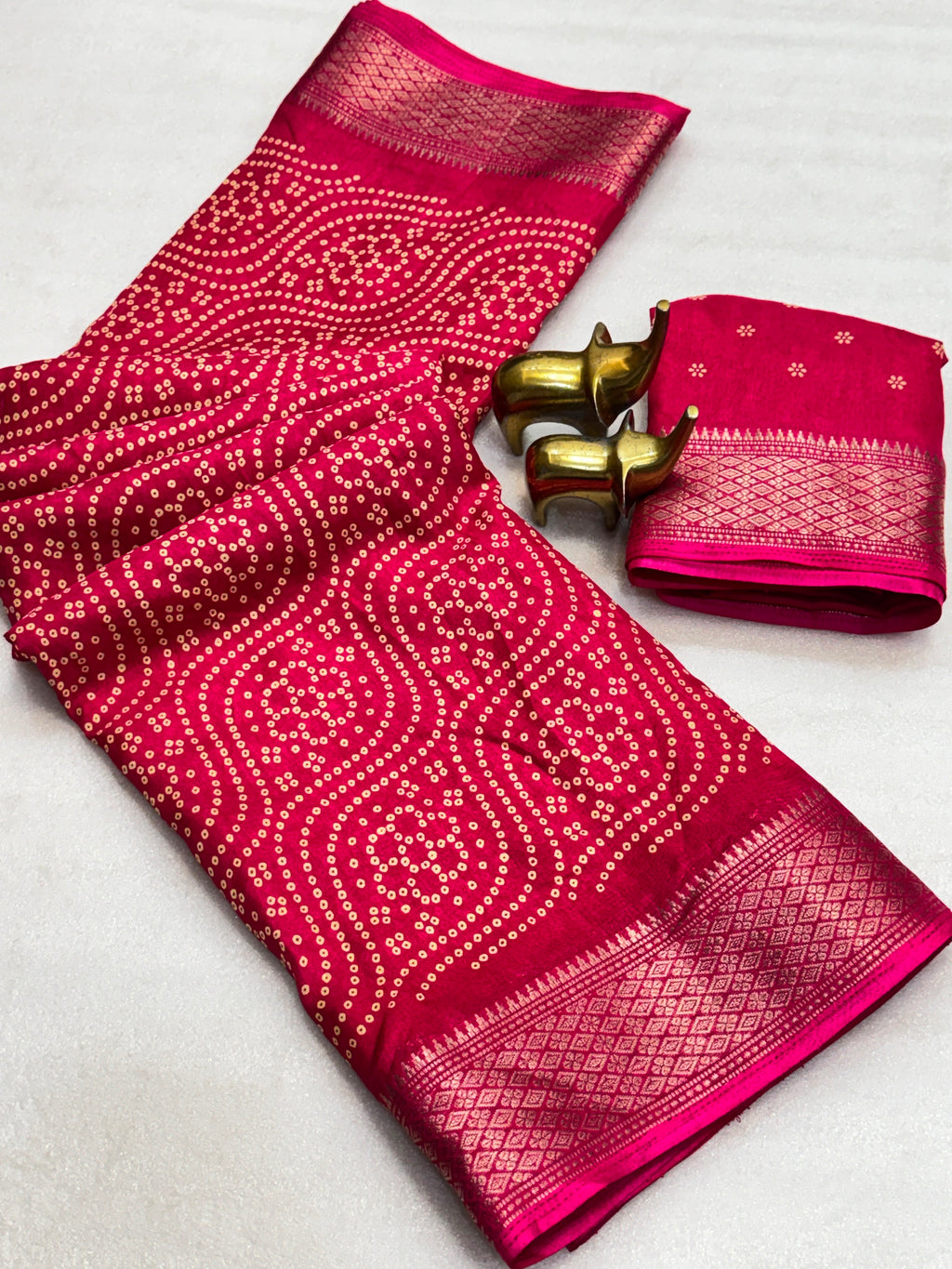 Bandhani Silk Saree with Zari