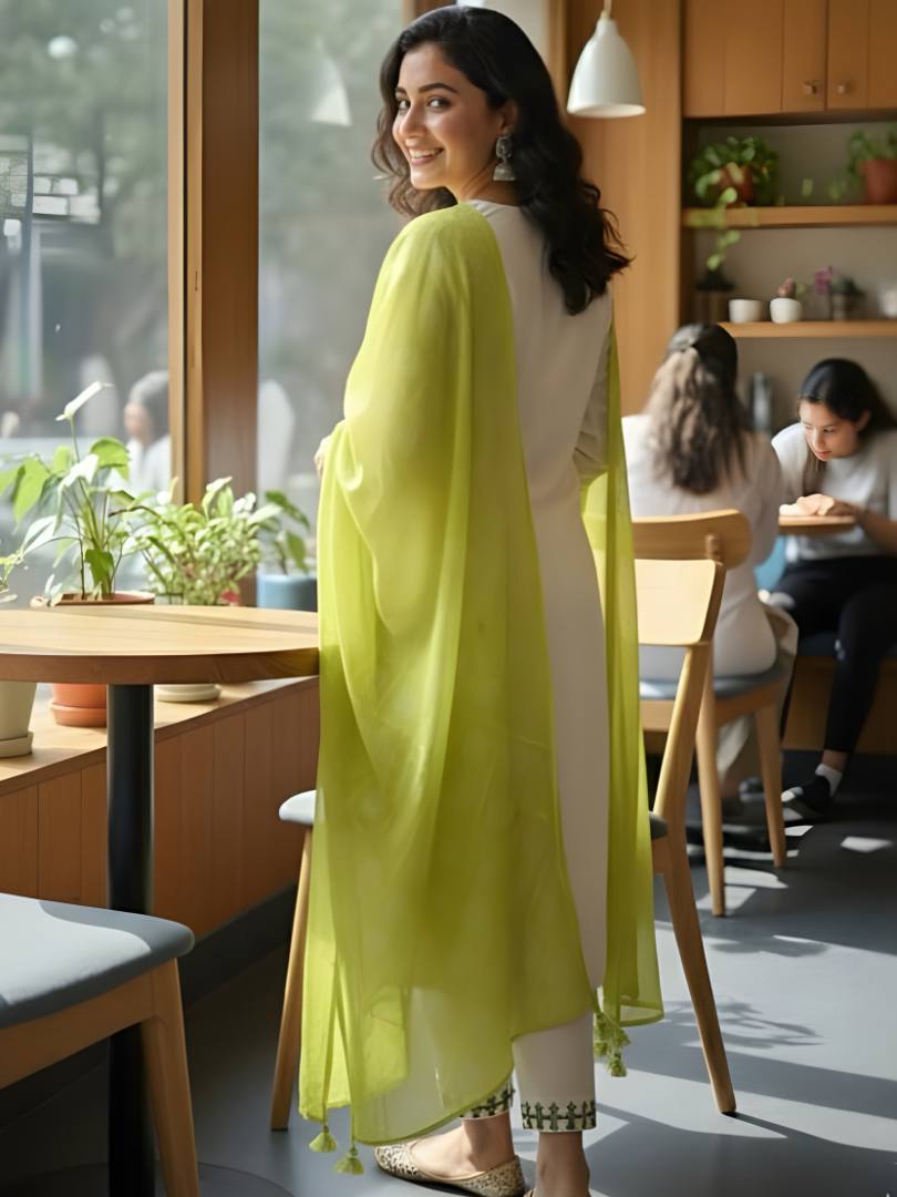 Embroidered Rayon Slub Suit with Chanderi Dupatta - PC-105